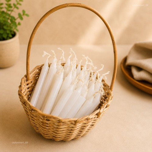 Brilliant white candles - white, 8.5cm