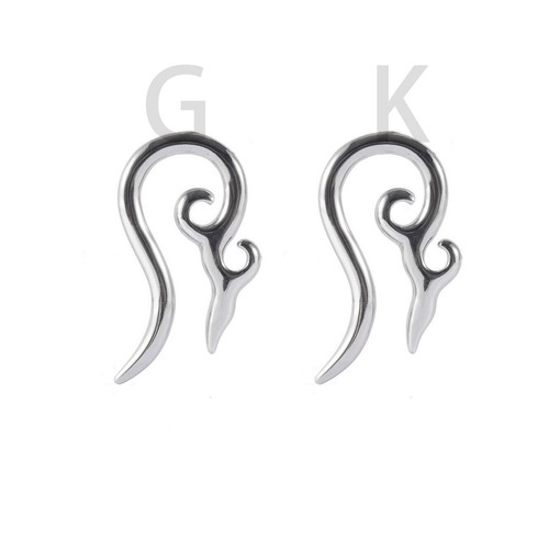 Stainless steel tribal taper - steel,